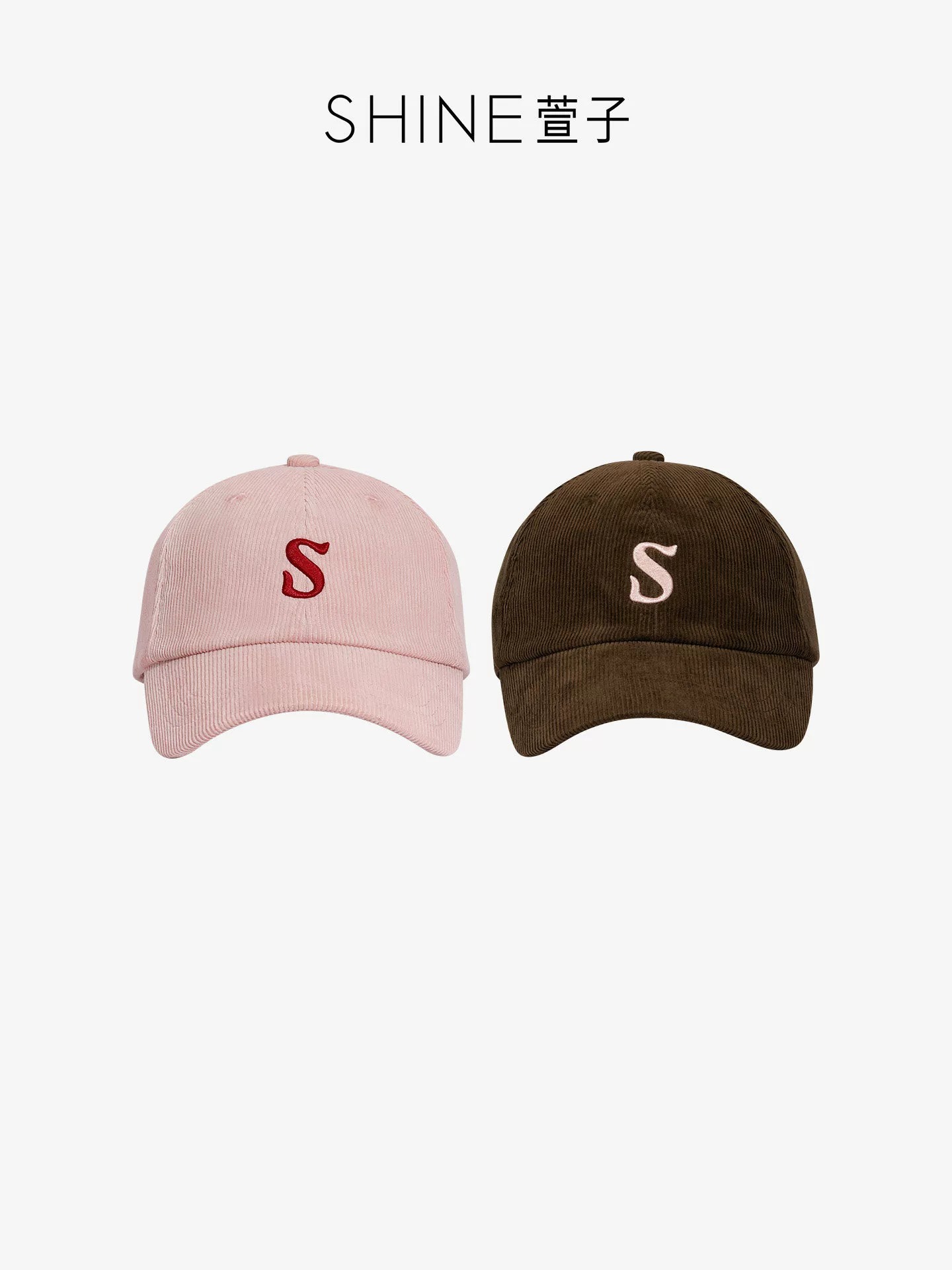 SHINE Sロゴ コーデュロイキャップ