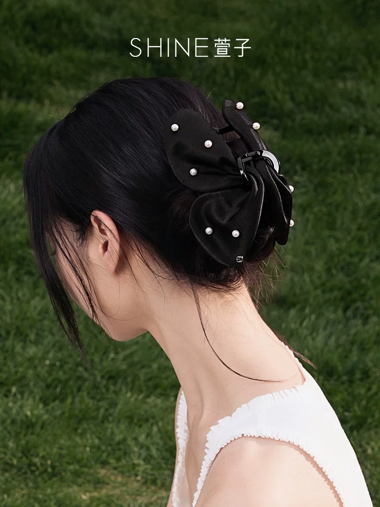SHINE ビジュー付き ドレープヘアクリップ