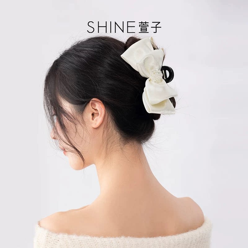 SHINE サテンリボン ヘアクリップ