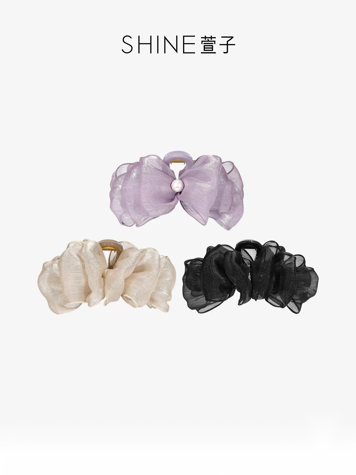 SHINE グロッシーチュール ヘアクリップ