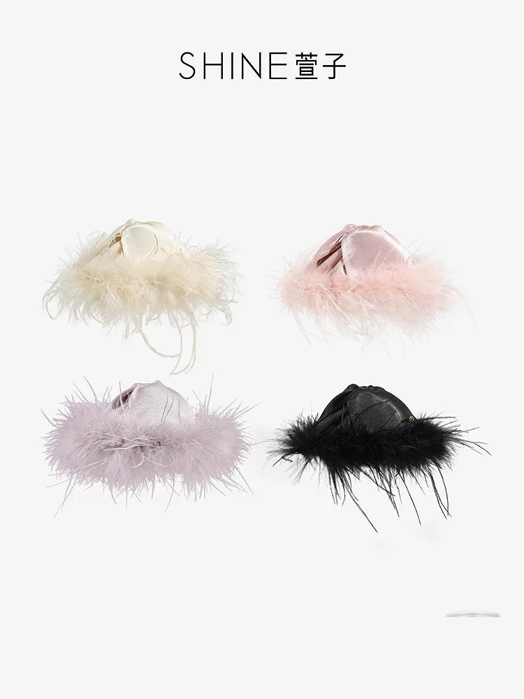 SHINE フェザー風 トライアングルヘアクリップ