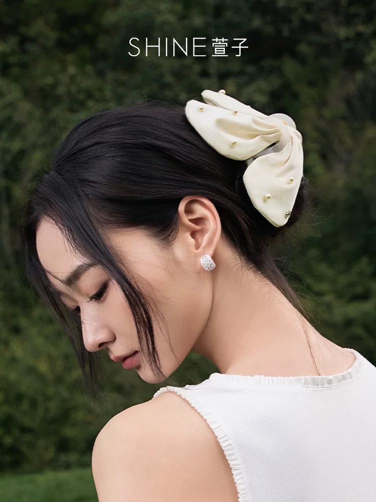 SHINE ビジュー付き ドレープヘアクリップ