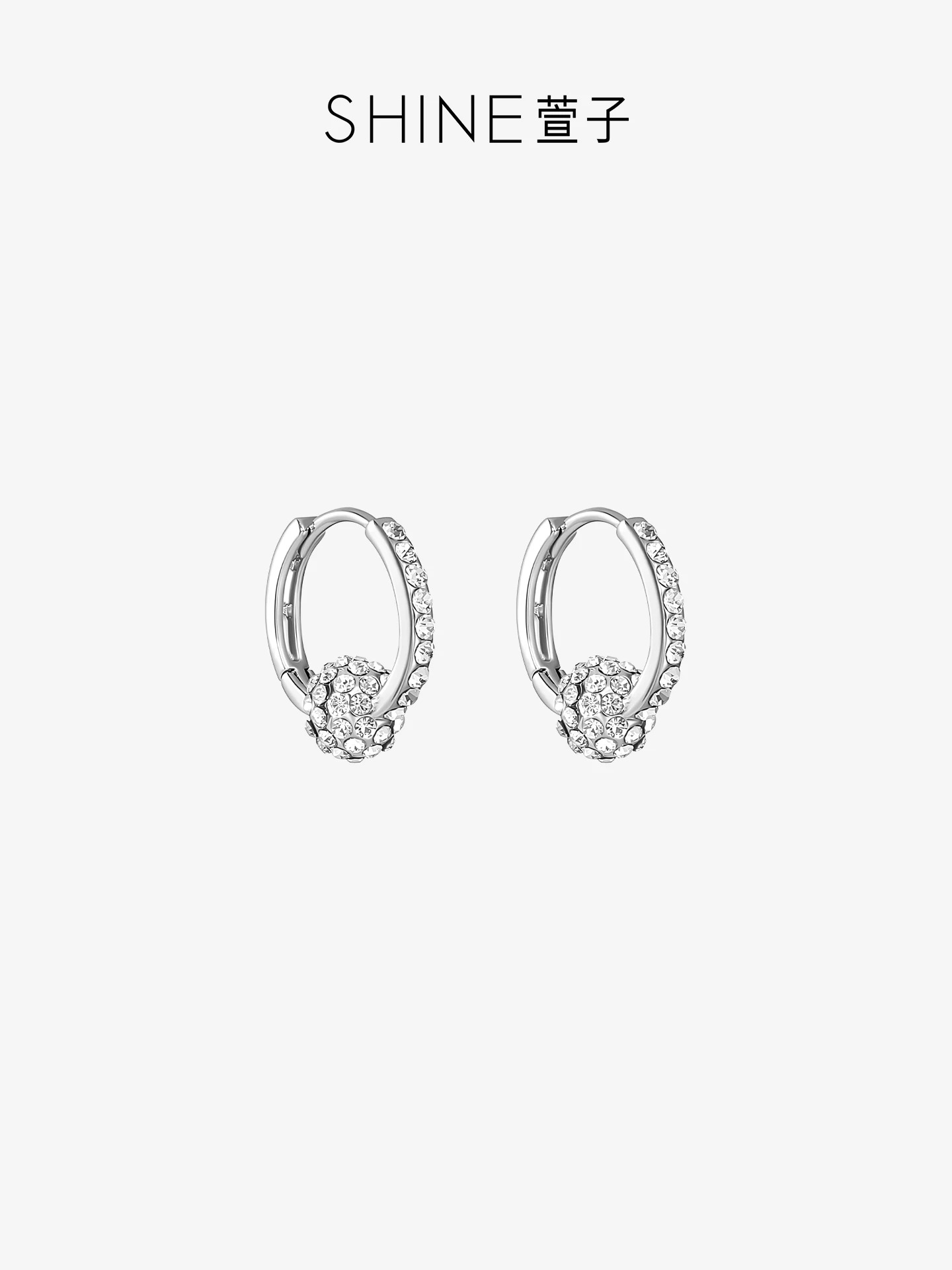 SHINE ビジュー フープピアス