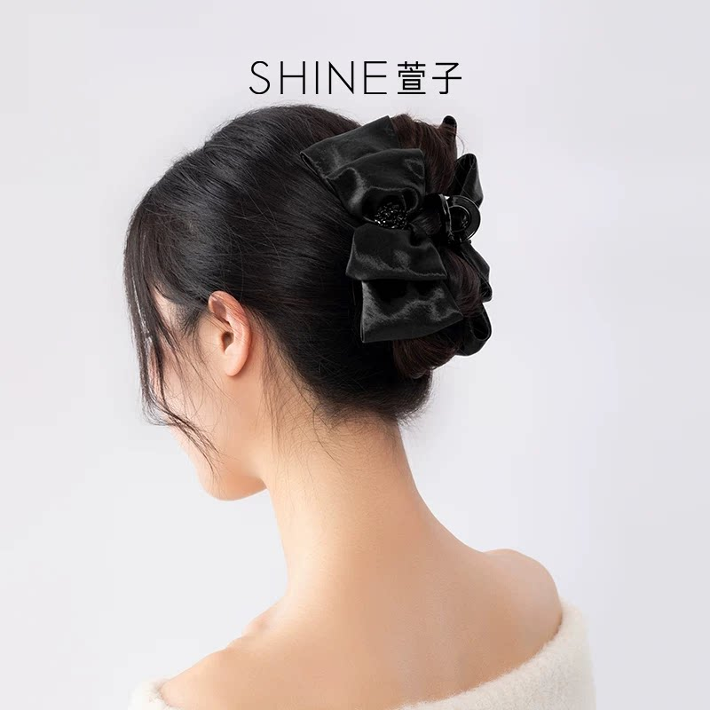 SHINE サテンリボン ヘアクリップ