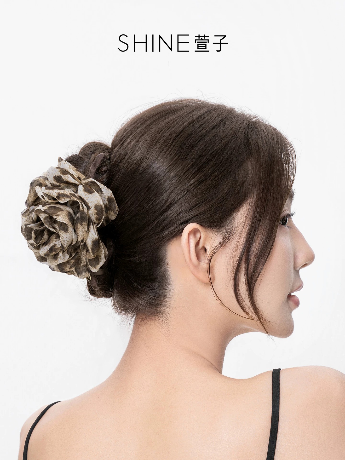 SHINE レオパードシフォン ヘアクリップ