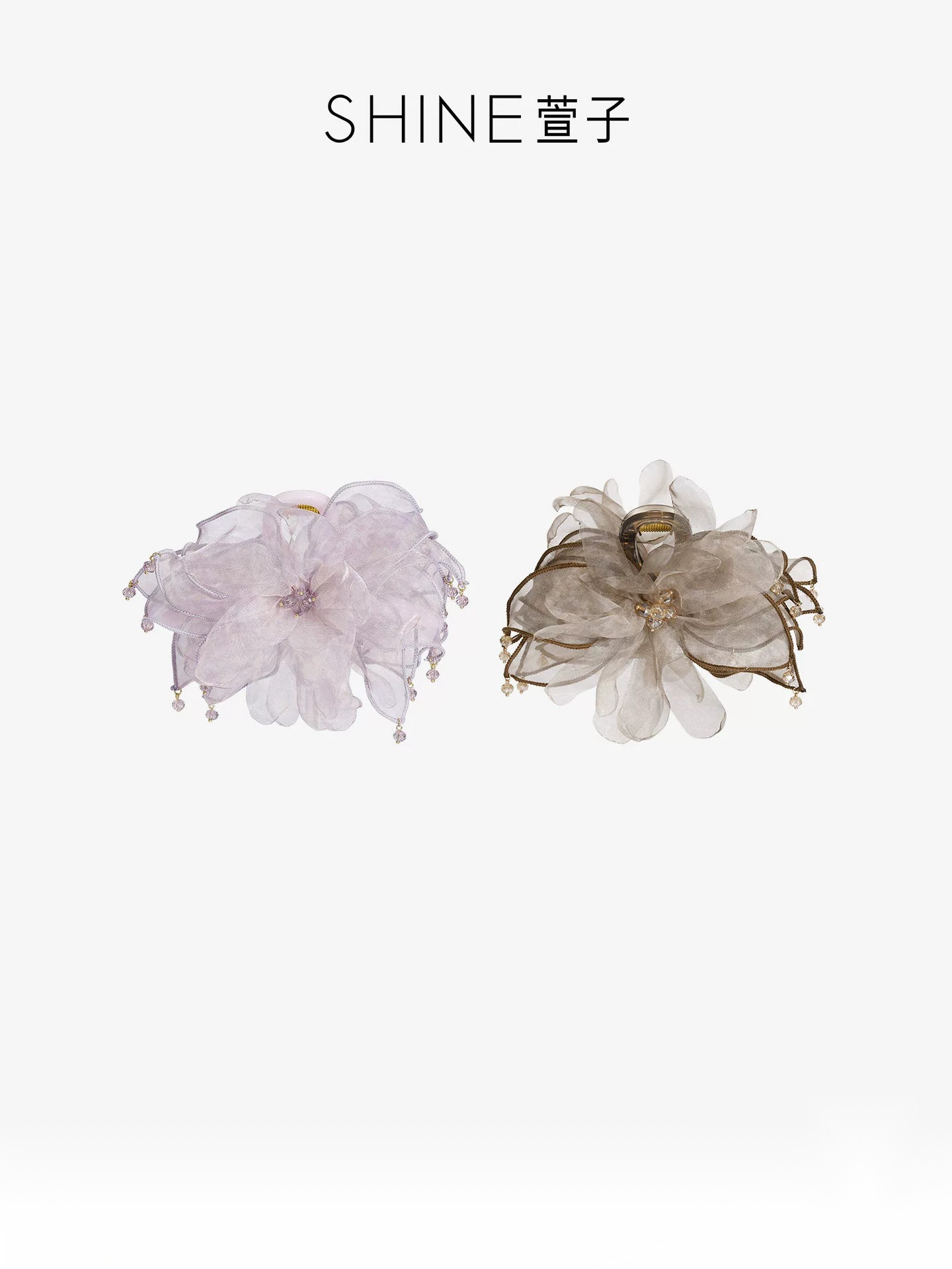 SHINE チュールフラワー ヘアクリップ