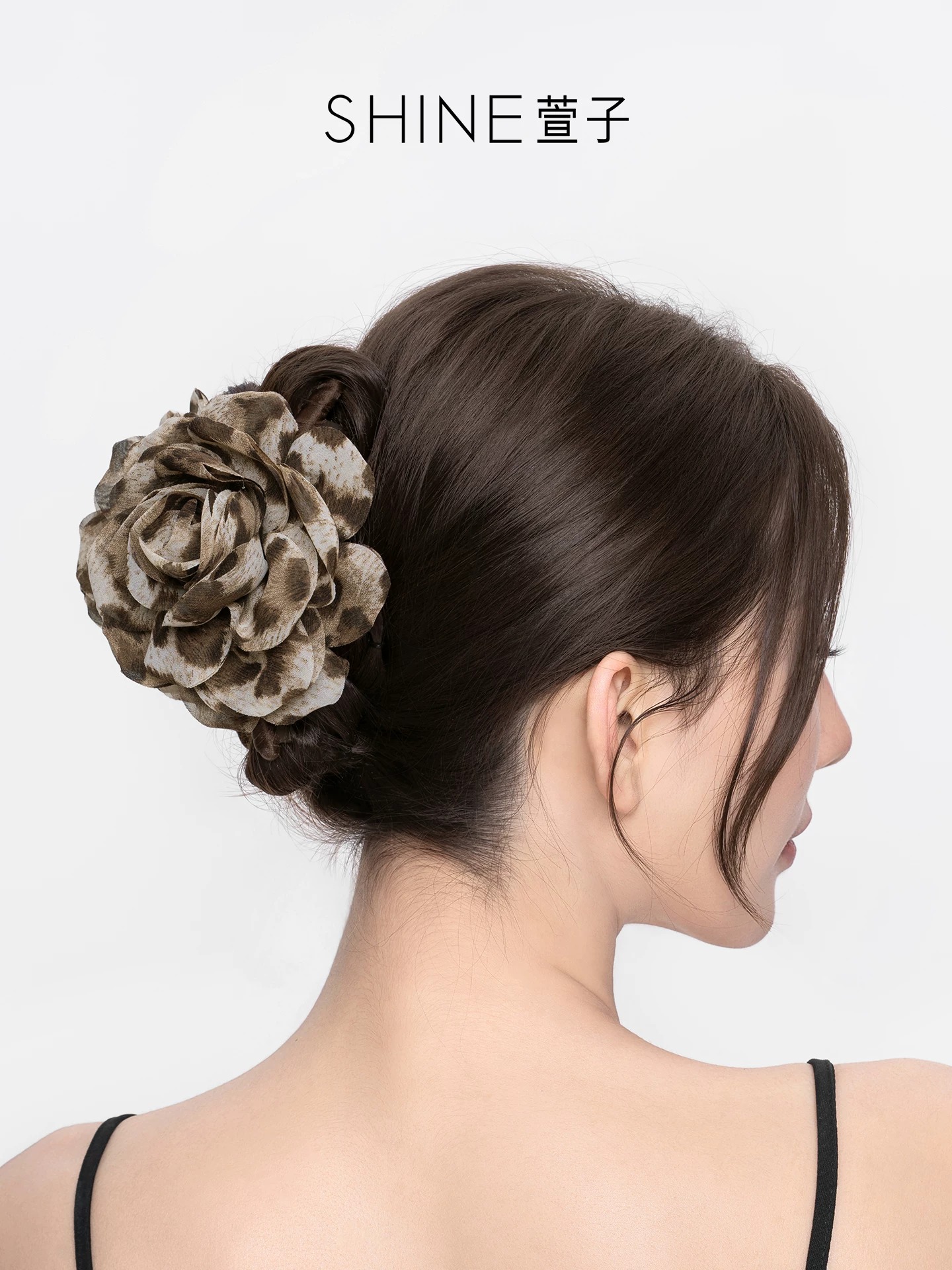 SHINE レオパードシフォン ヘアクリップ