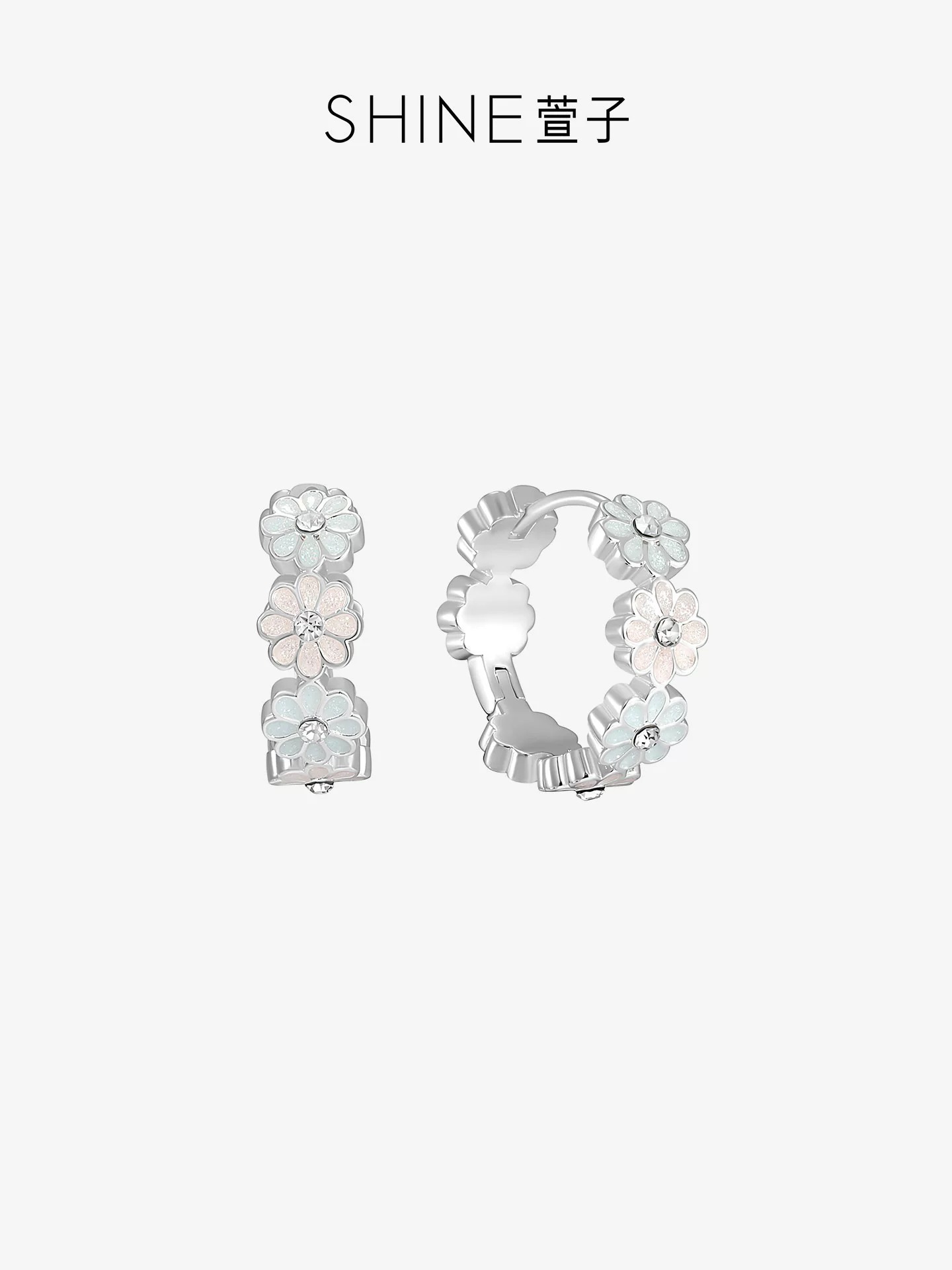 SHINE パステルフラワー フープピアス