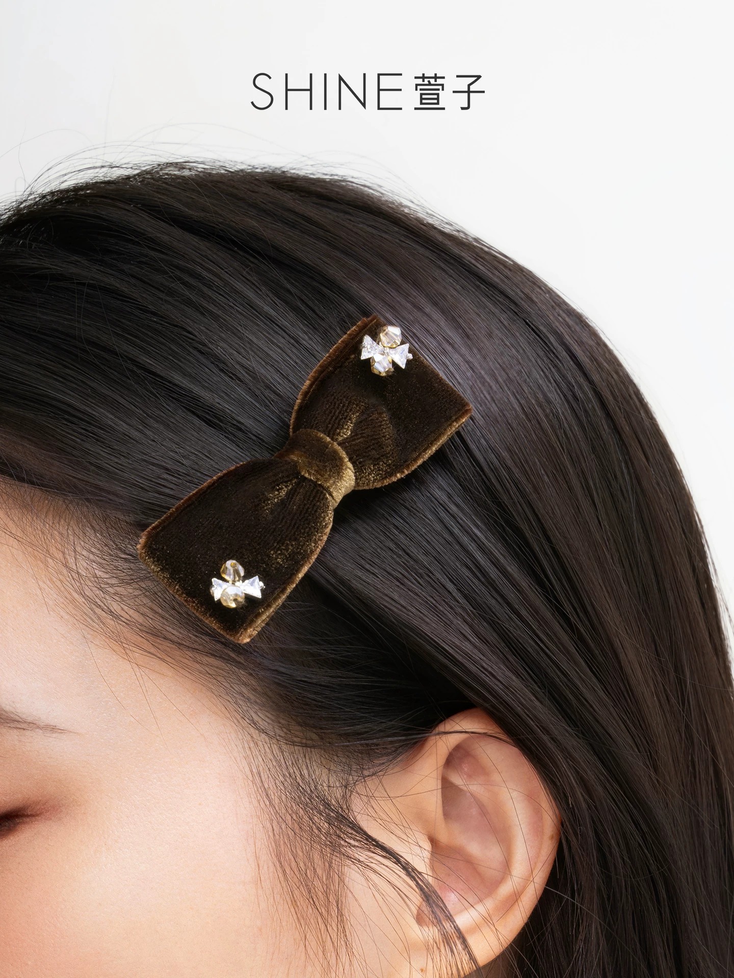 SHINE ベロアソワレ リボンヘアクリップ