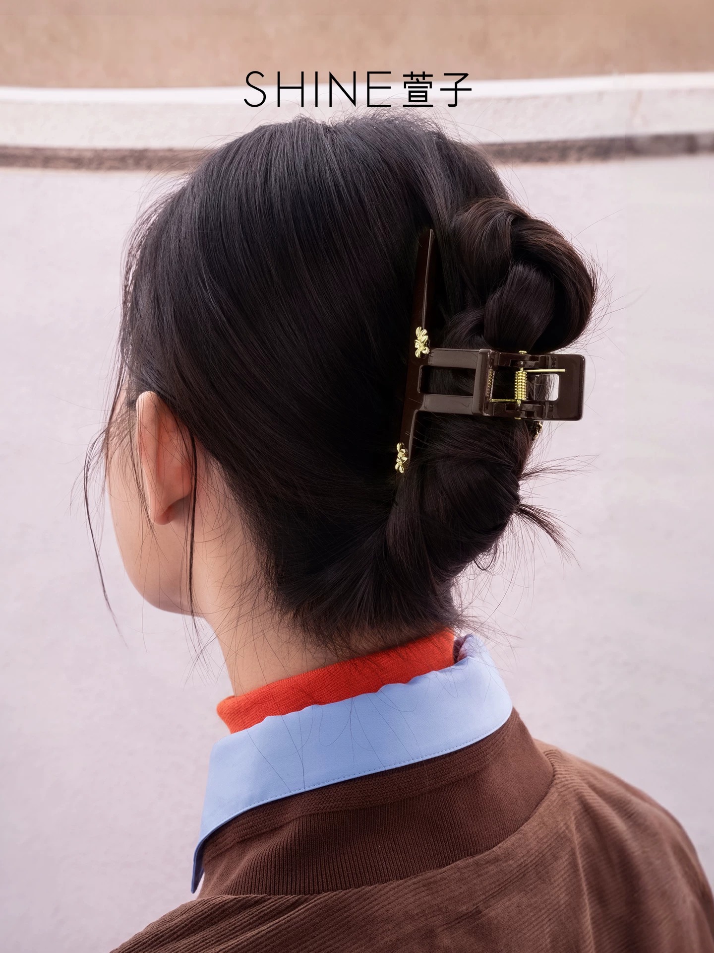 SHINE キャラメルオスマン アーチヘアクリップ