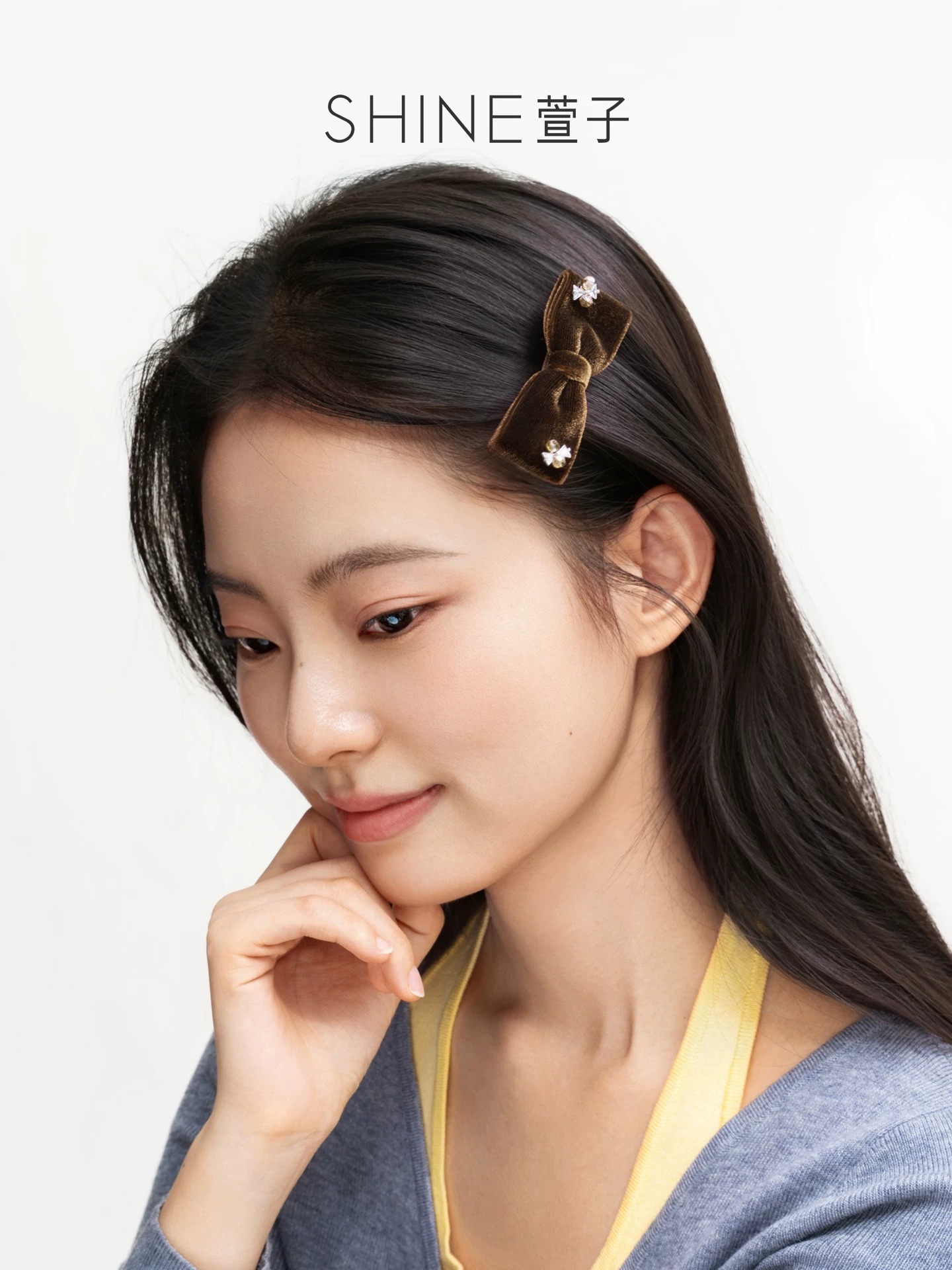 SHINE ベロアソワレ リボンヘアクリップ