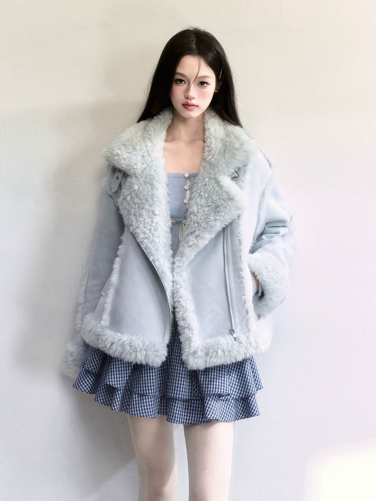 ミントチェック ファータッチジャケット 商品写真 4
