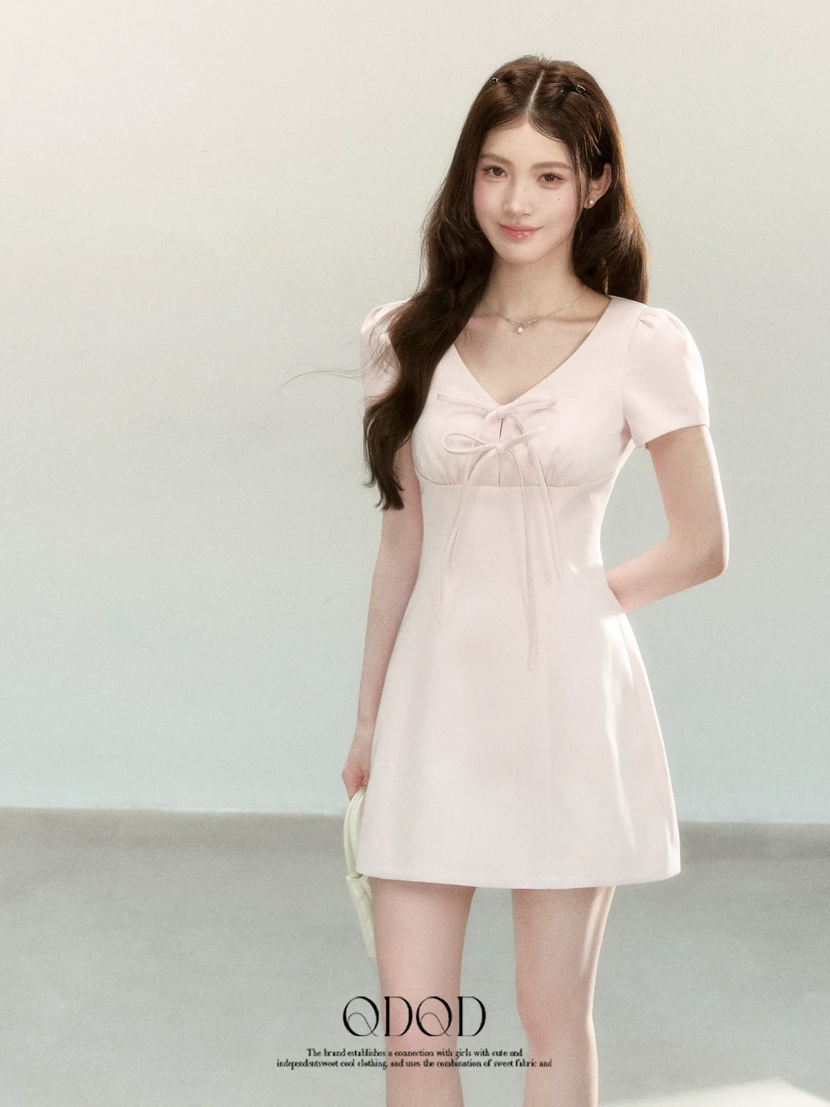 リボンVネック ワンピース 商品写真 4