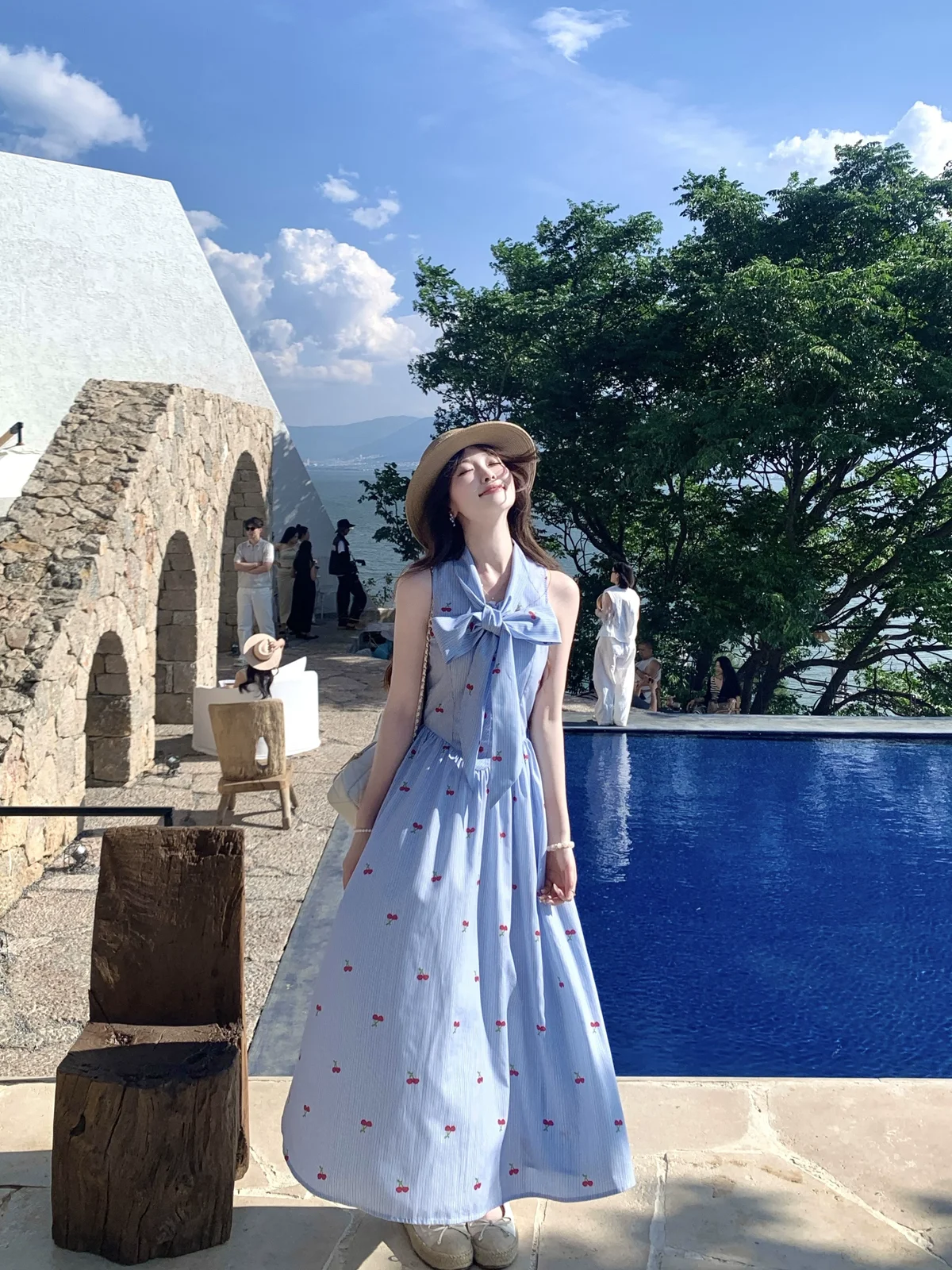 ブルーチェリー ストライプドレス 商品写真 3