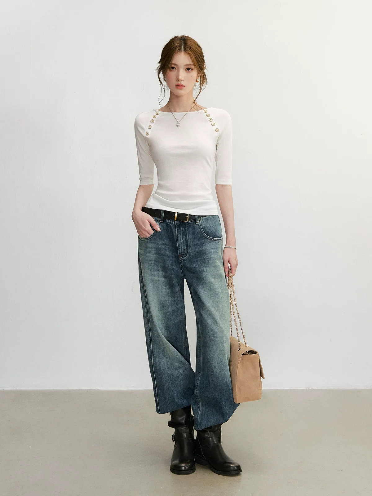 ショルダーボタン ニット 商品写真 3