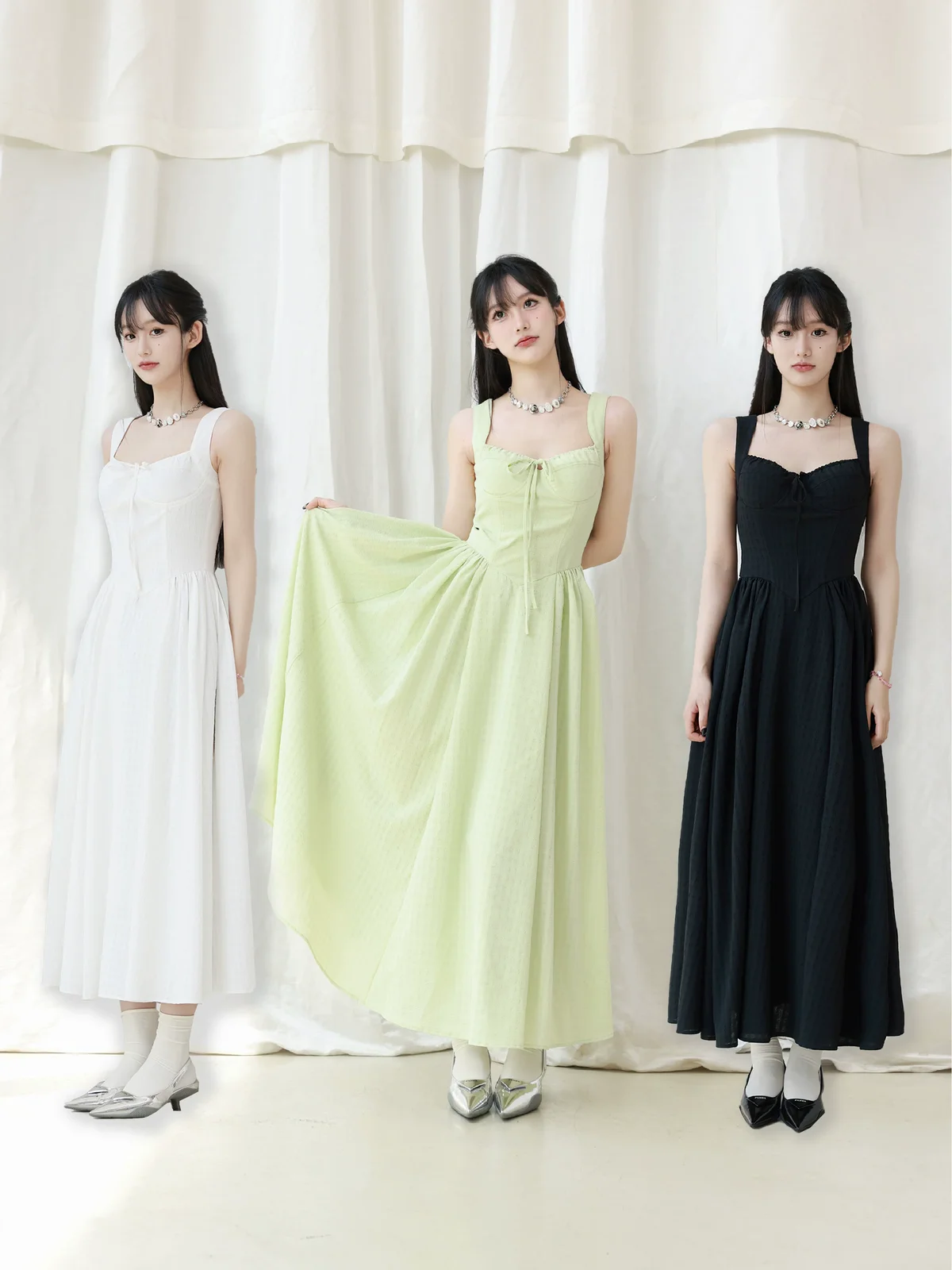 ピュアリボン ロングワンピース 商品写真 1