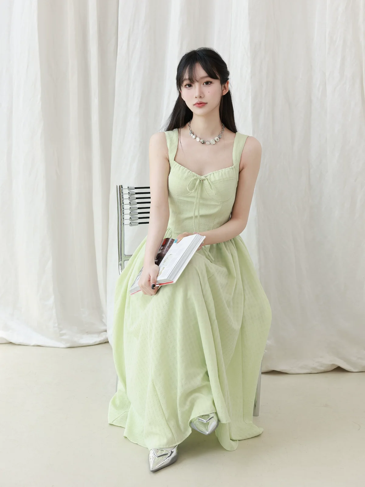 ピュアリボン ロングワンピース 商品写真 2