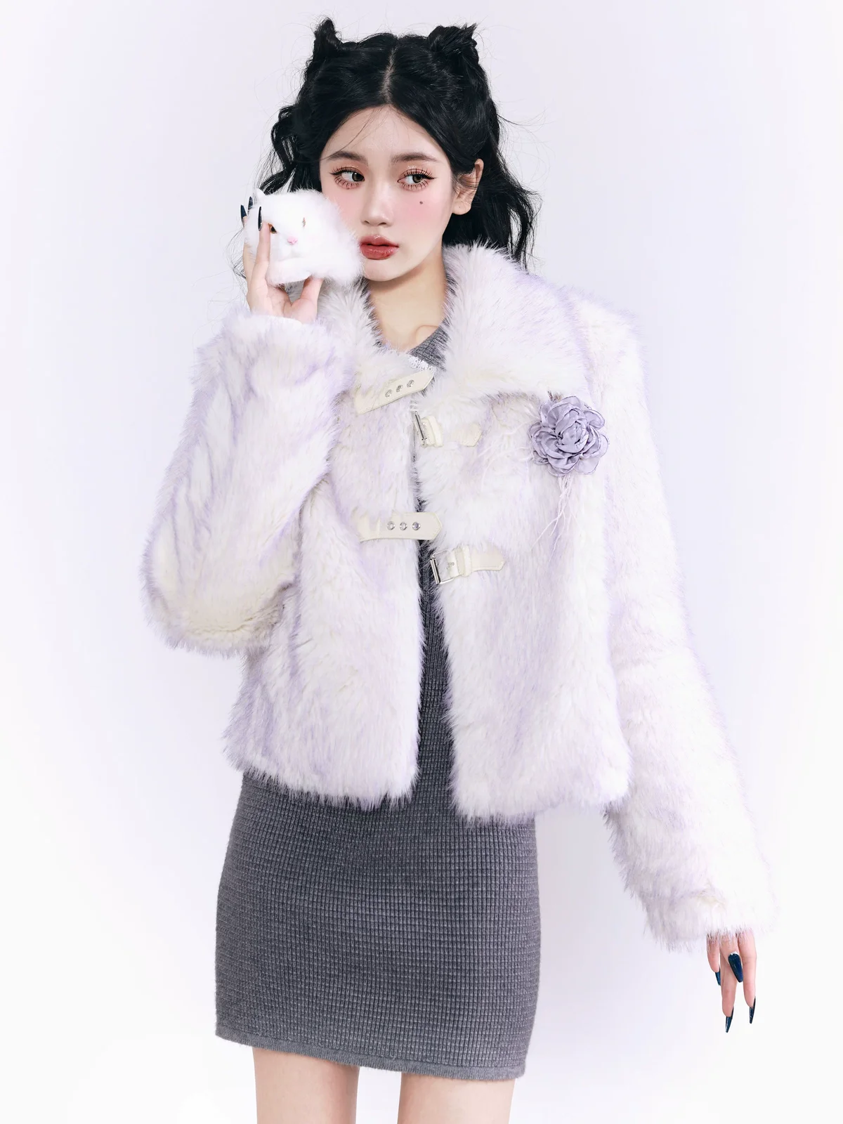 アイスブルー ファータッチジャケット 商品写真 3