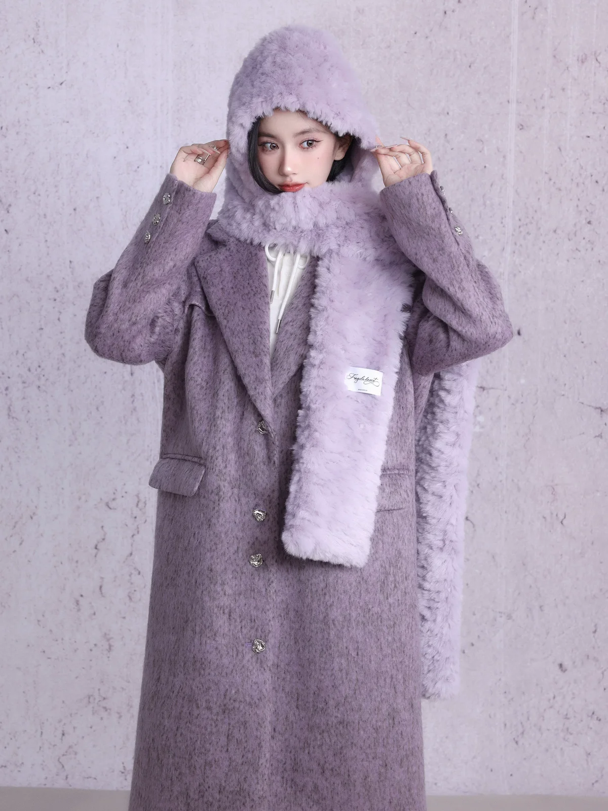 パープル クラシックロングコート 商品写真 2