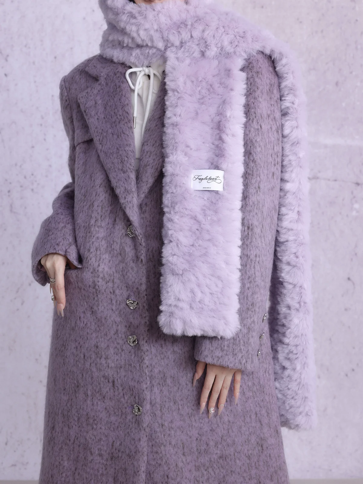 パープル クラシックロングコート 商品写真 4