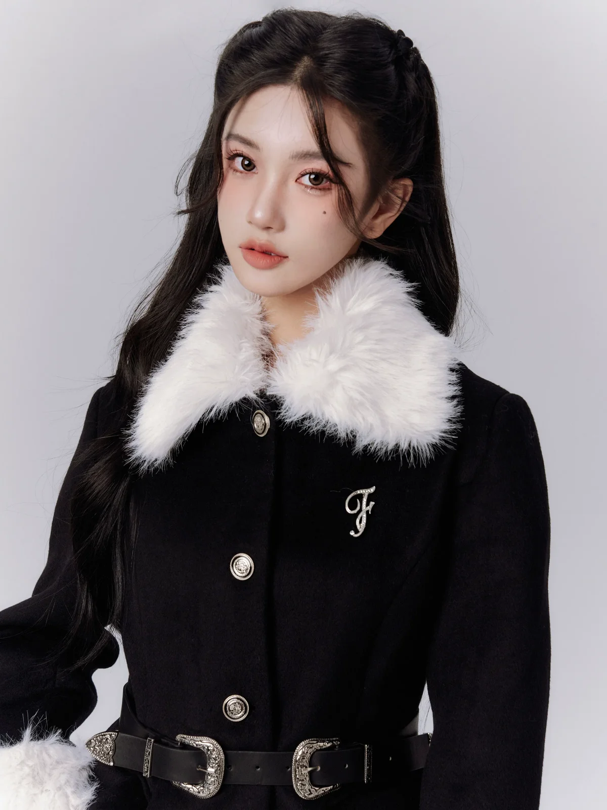 ブラックスワン ファーカラーコート 商品写真 2