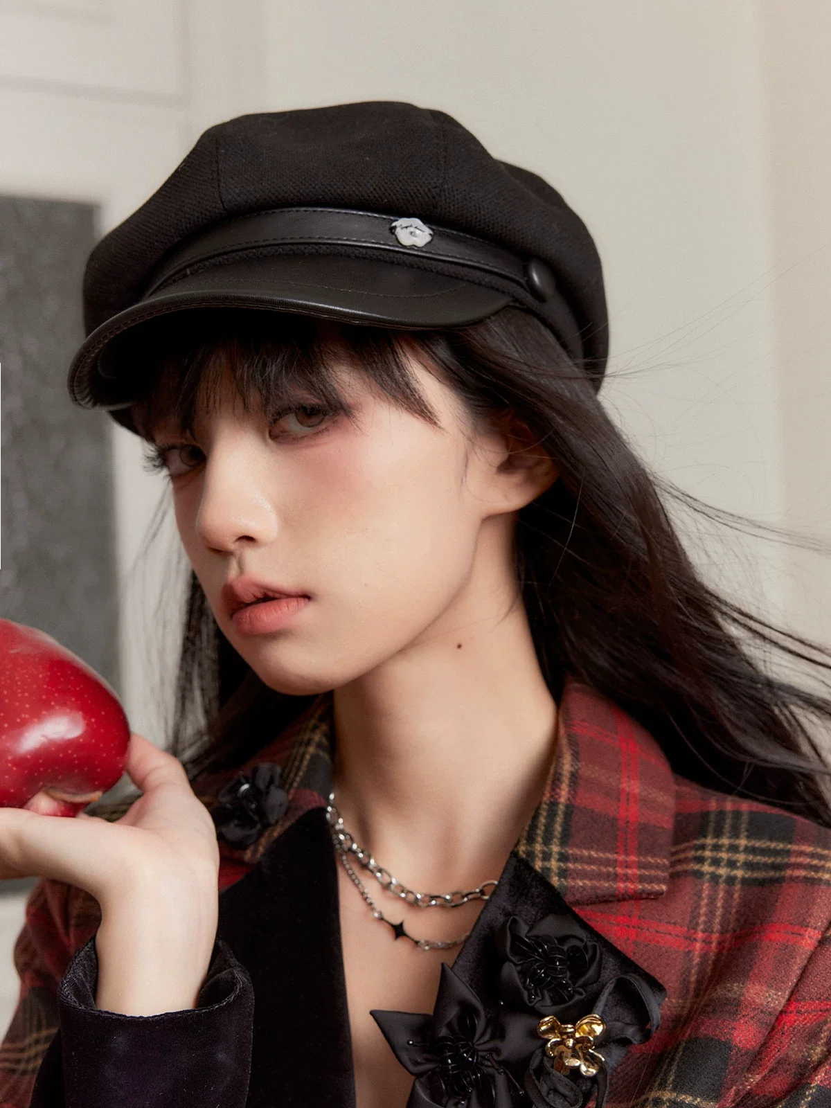 レッドチェック キャスケット 商品写真 4