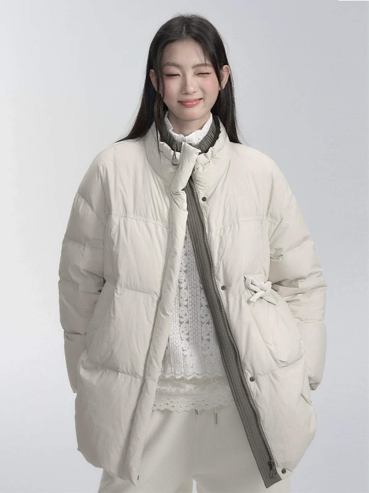 ミルキーグレー ライトダウン 商品写真 3