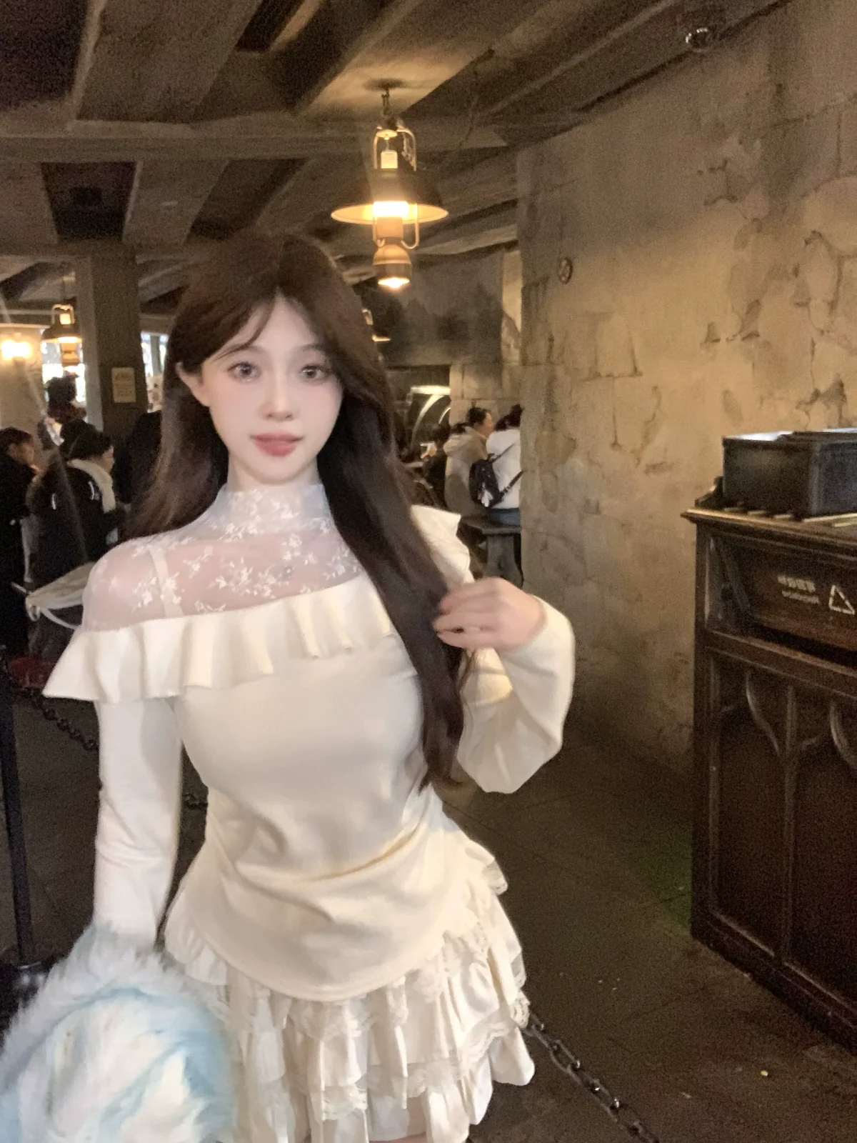 レーススフレ ティアードスカート 商品写真 3