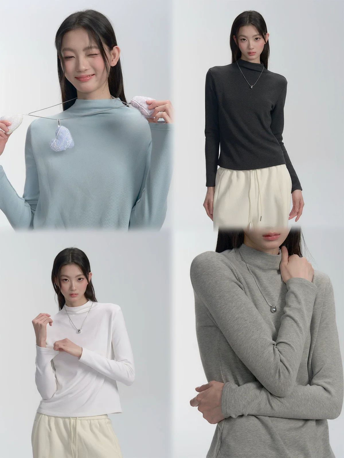 ミルキーブルー ハイネックニット 商品写真 3