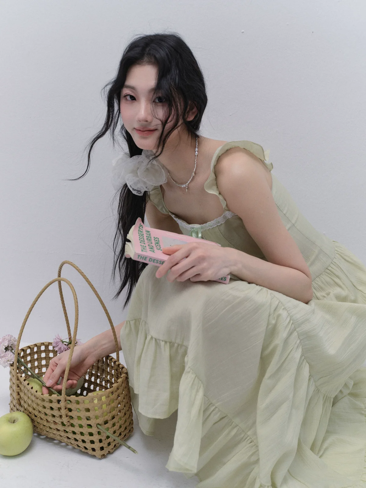 サマーグリーン フリルワンピース 商品写真 3