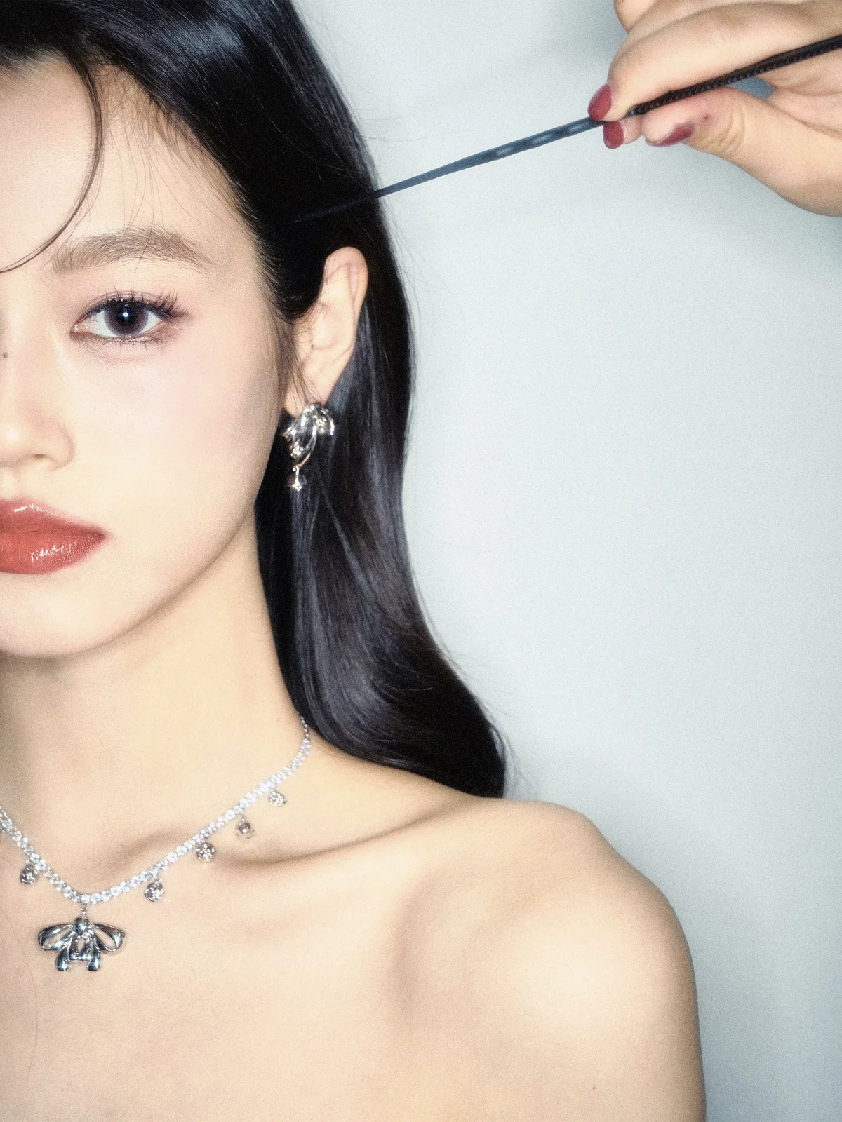 バタフライリボン ピアス 商品写真 1
