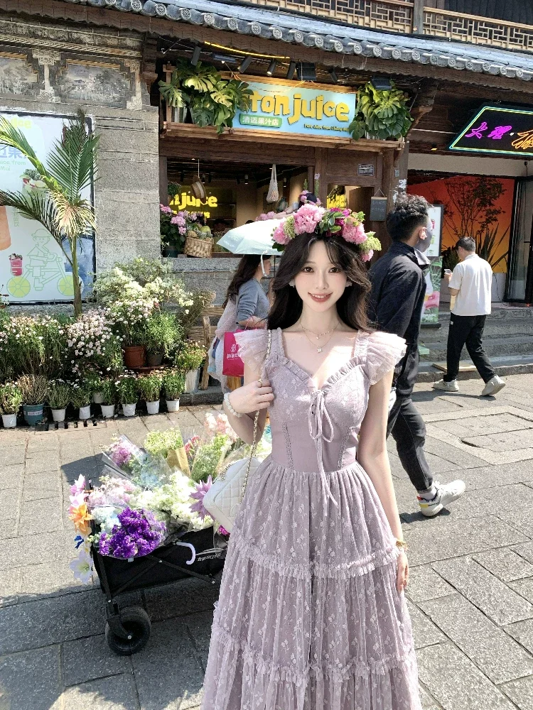 パープルヴェール レースドレス 商品写真 1