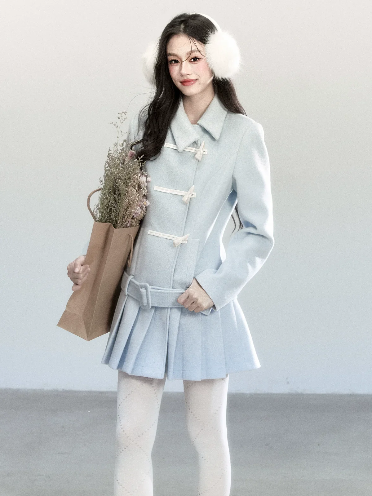 フォグブルー プリーツコート 商品写真 2
