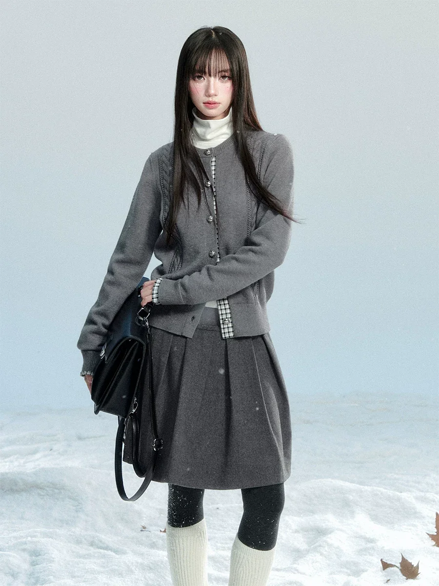 フラワーチェック カーディガン 商品写真 4