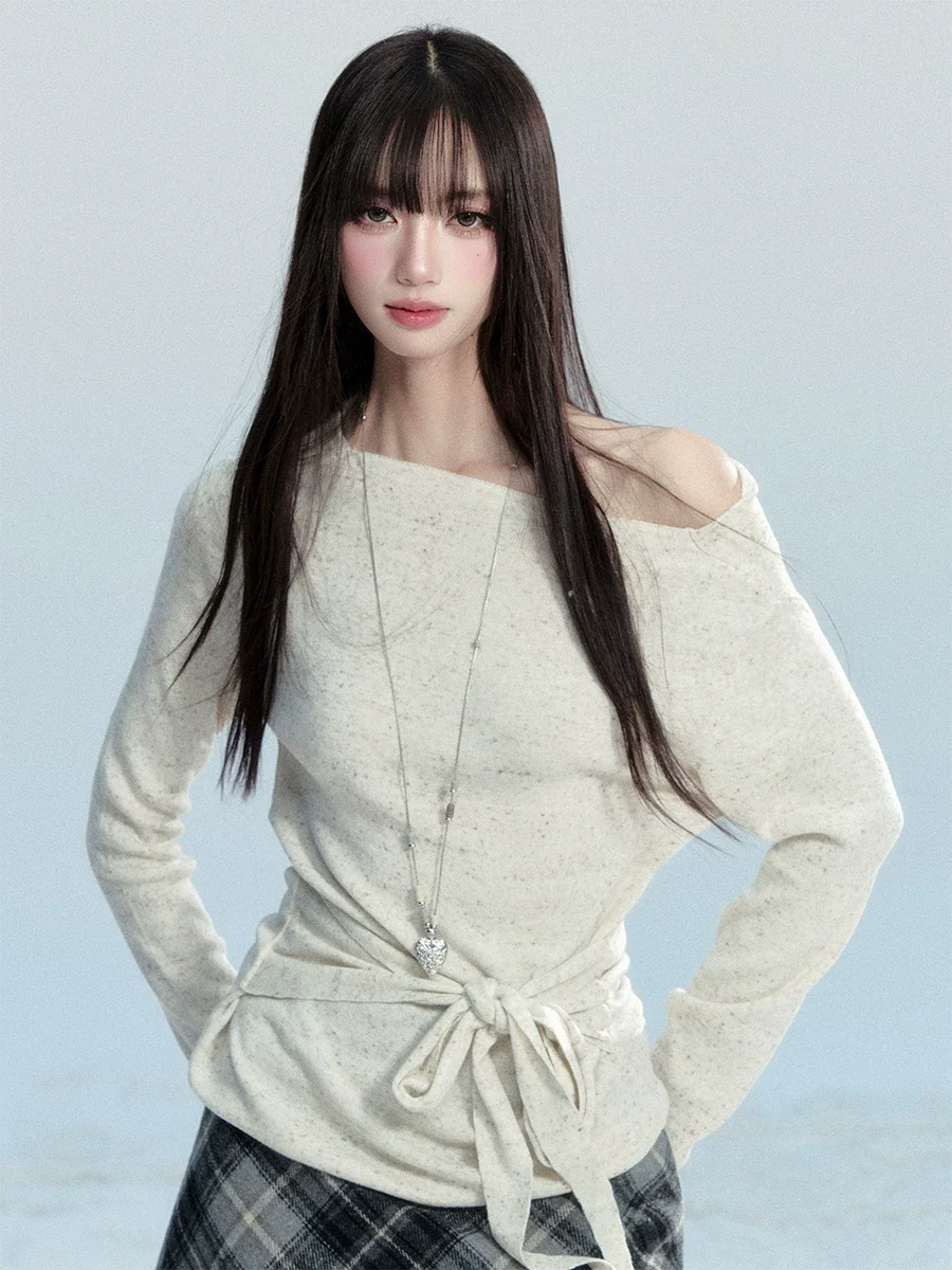 リボンラップ オフショルニット 商品写真 1