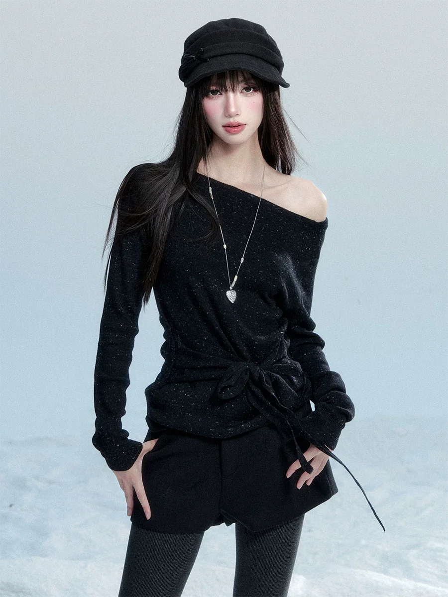 リボンラップ オフショルニット 商品写真 2