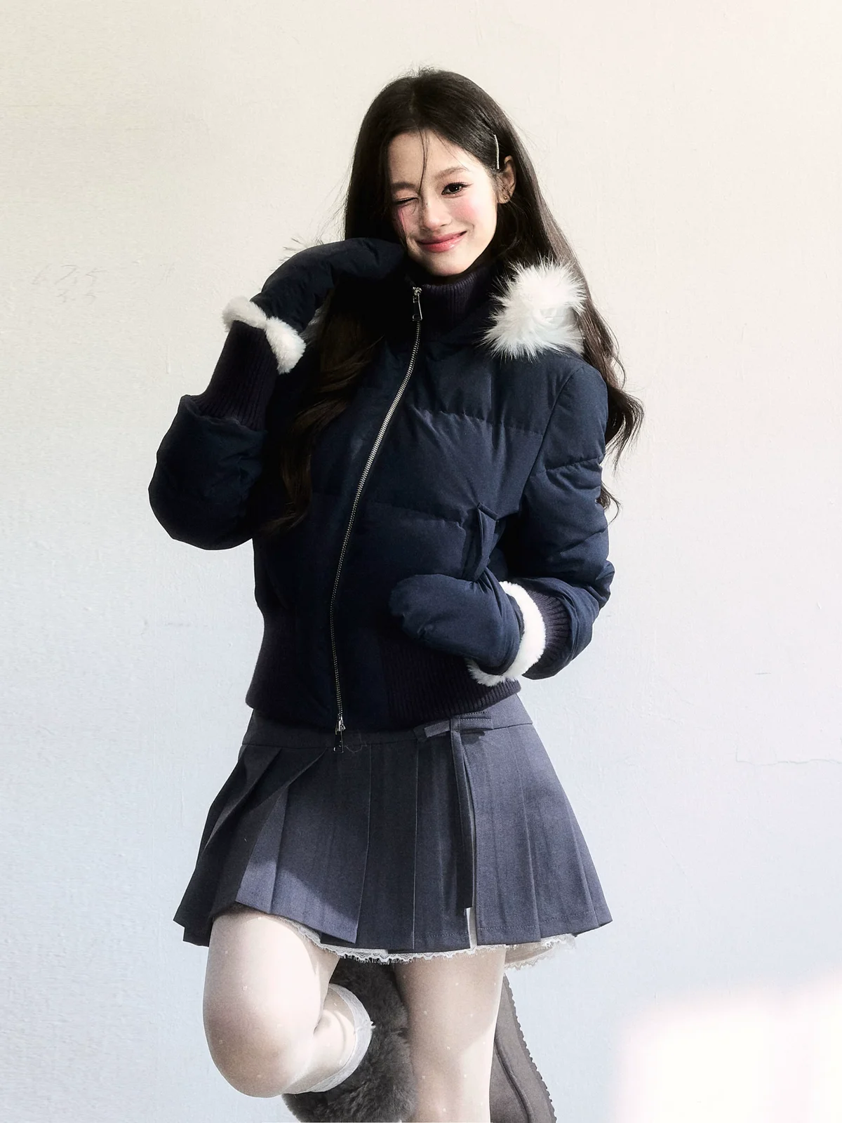 ファーフード ショートダウン 商品写真 2
