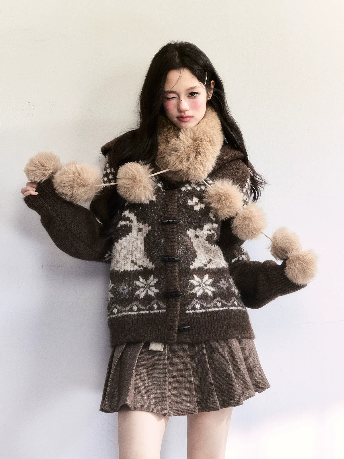アンバーチェック プリーツスカート 商品写真 3