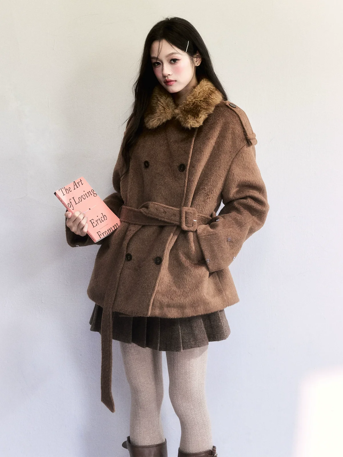 トリュフブラウン ベルテッドコート 商品写真 1