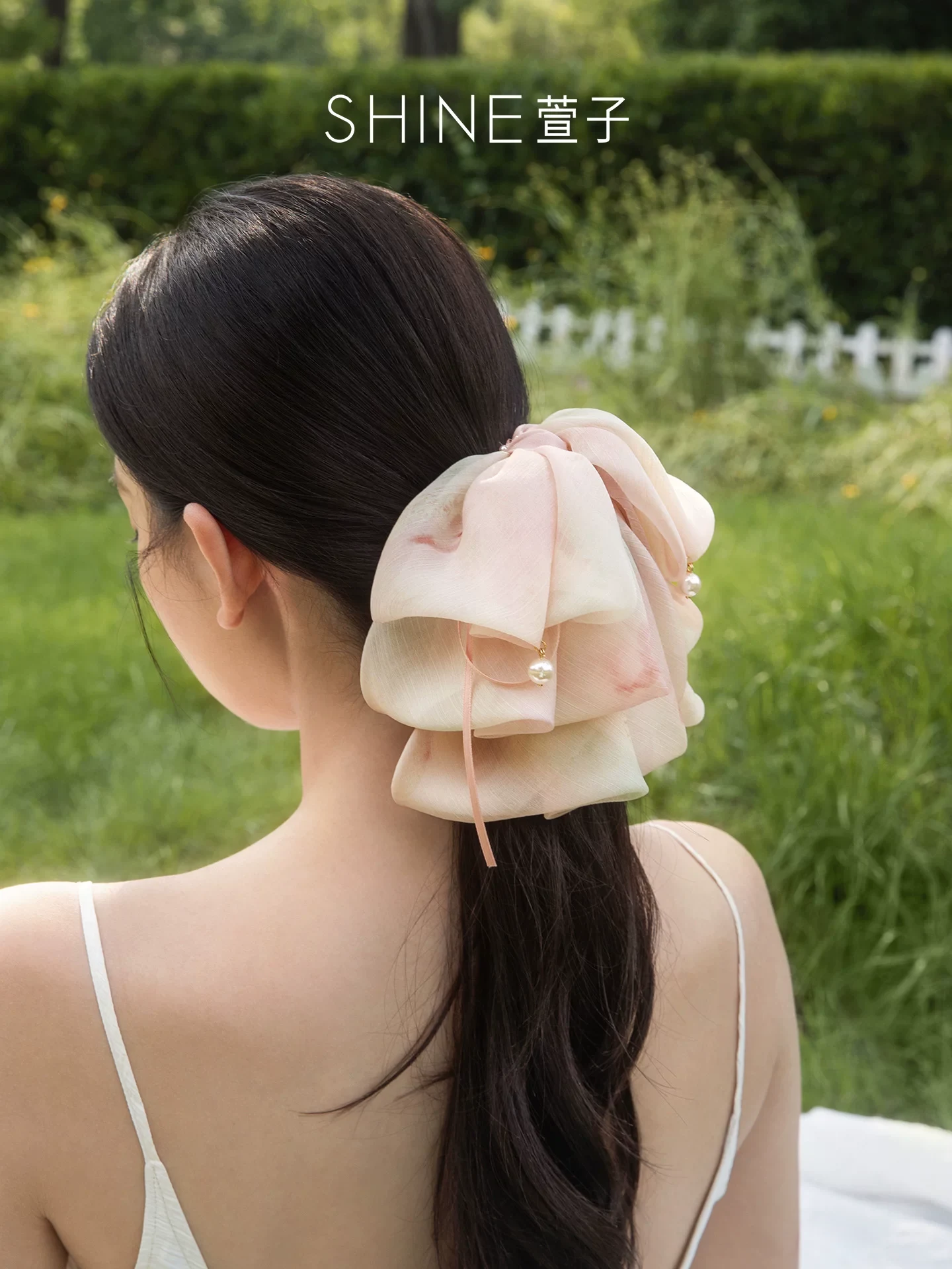 ペタルピンク リボンヘアクリップ 商品写真 1