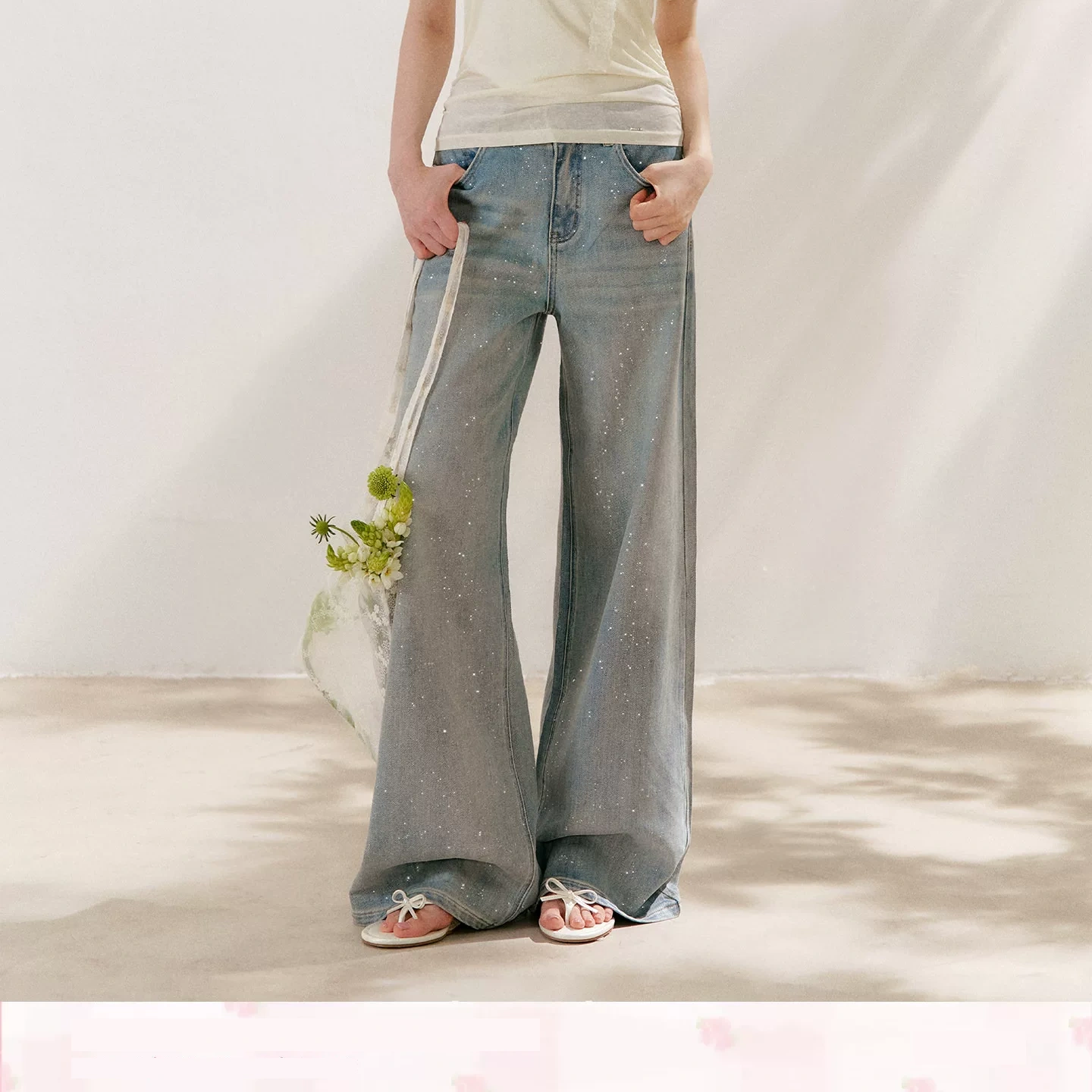 KROCHE デニム ワイド ストレート デニムパンツ KN2041