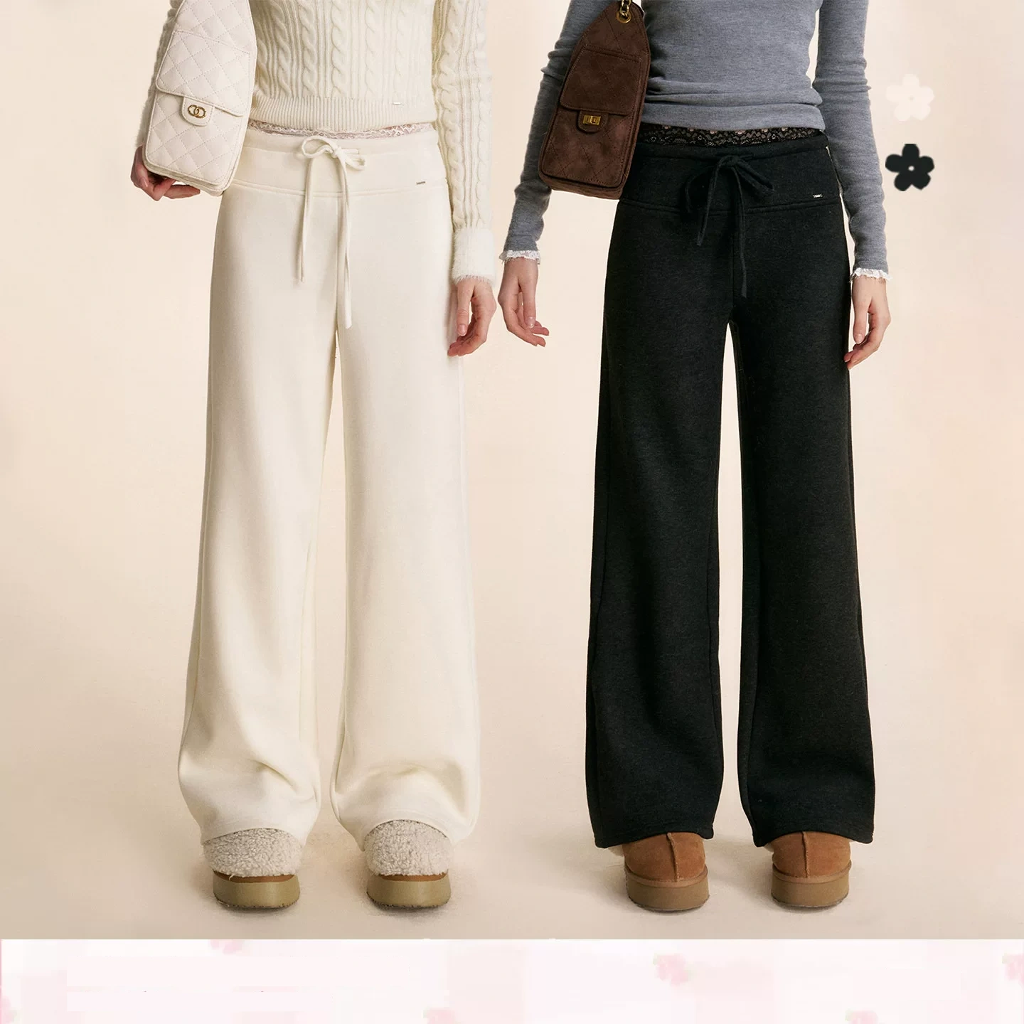 KROCHE レース ストレート パンツ KL8034