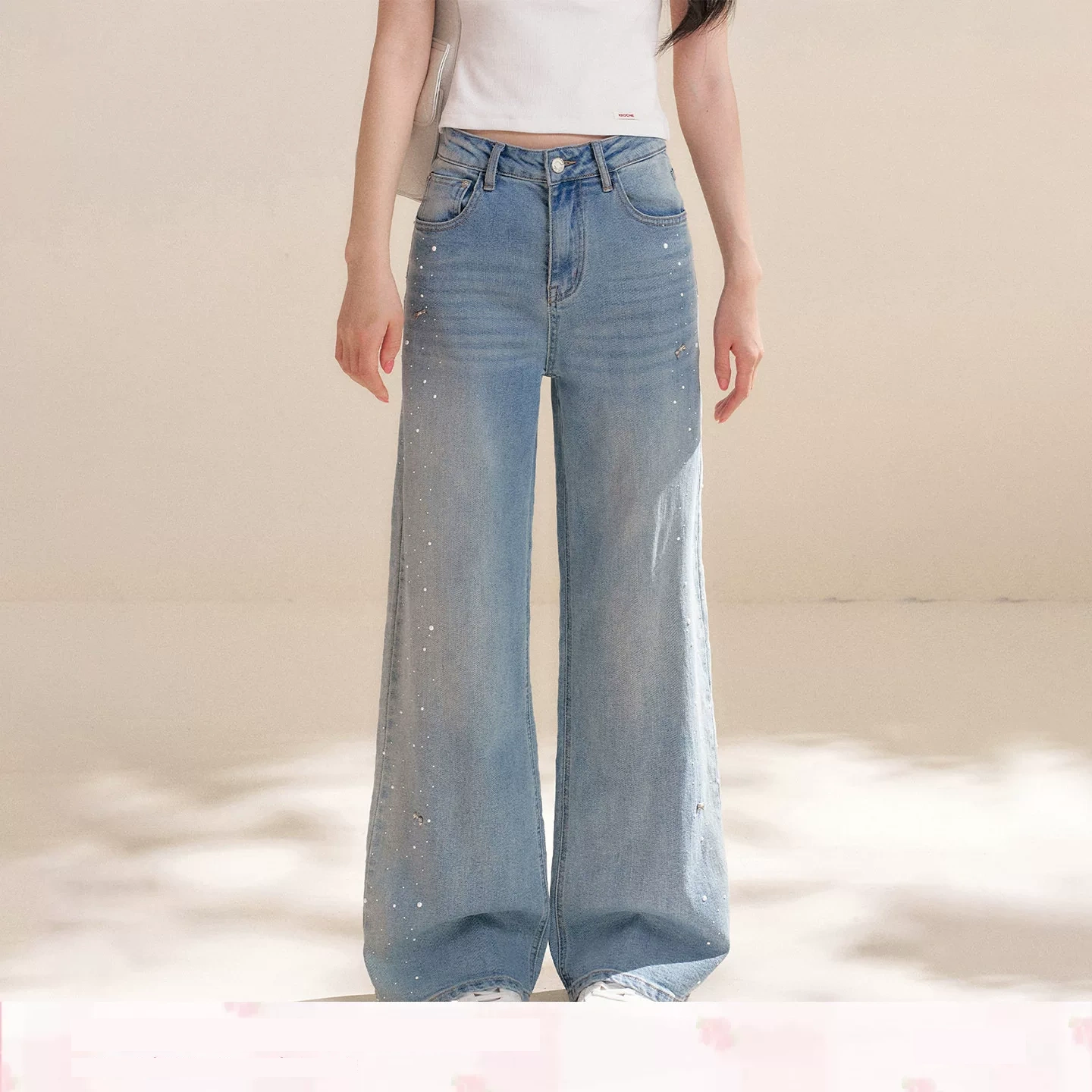 KROCHE リボン デニム ストレート デニムパンツ KN2031