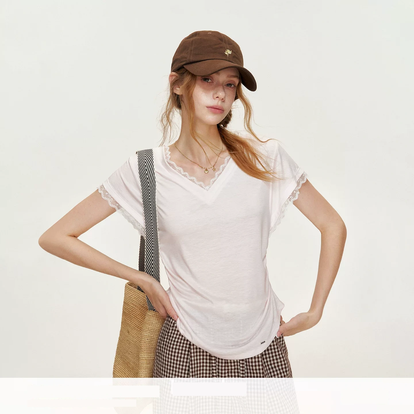 KROCHE レース 半袖 Tシャツ KEC6025