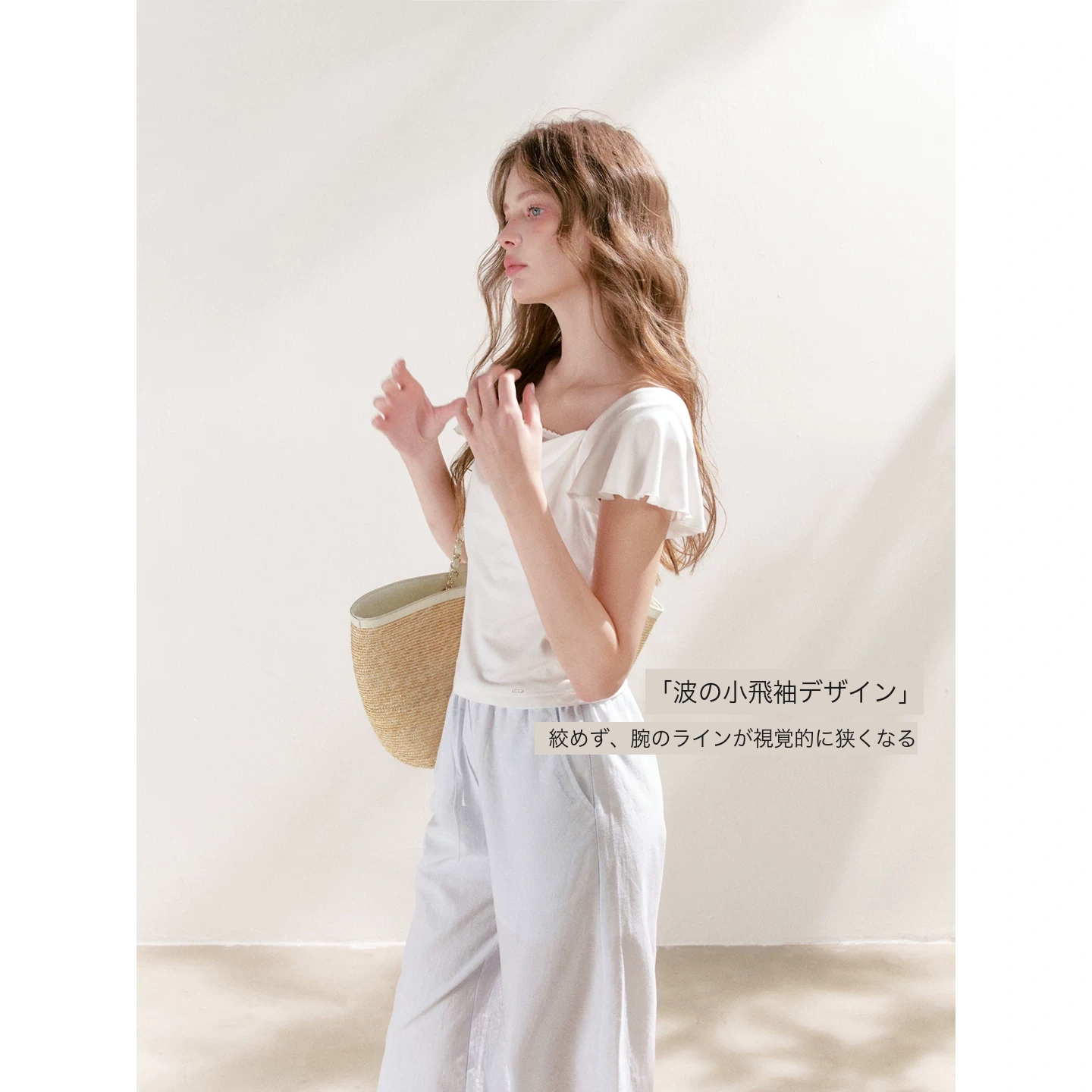 KROCHE レース 重ね着風 半袖 Tシャツ KEC8089