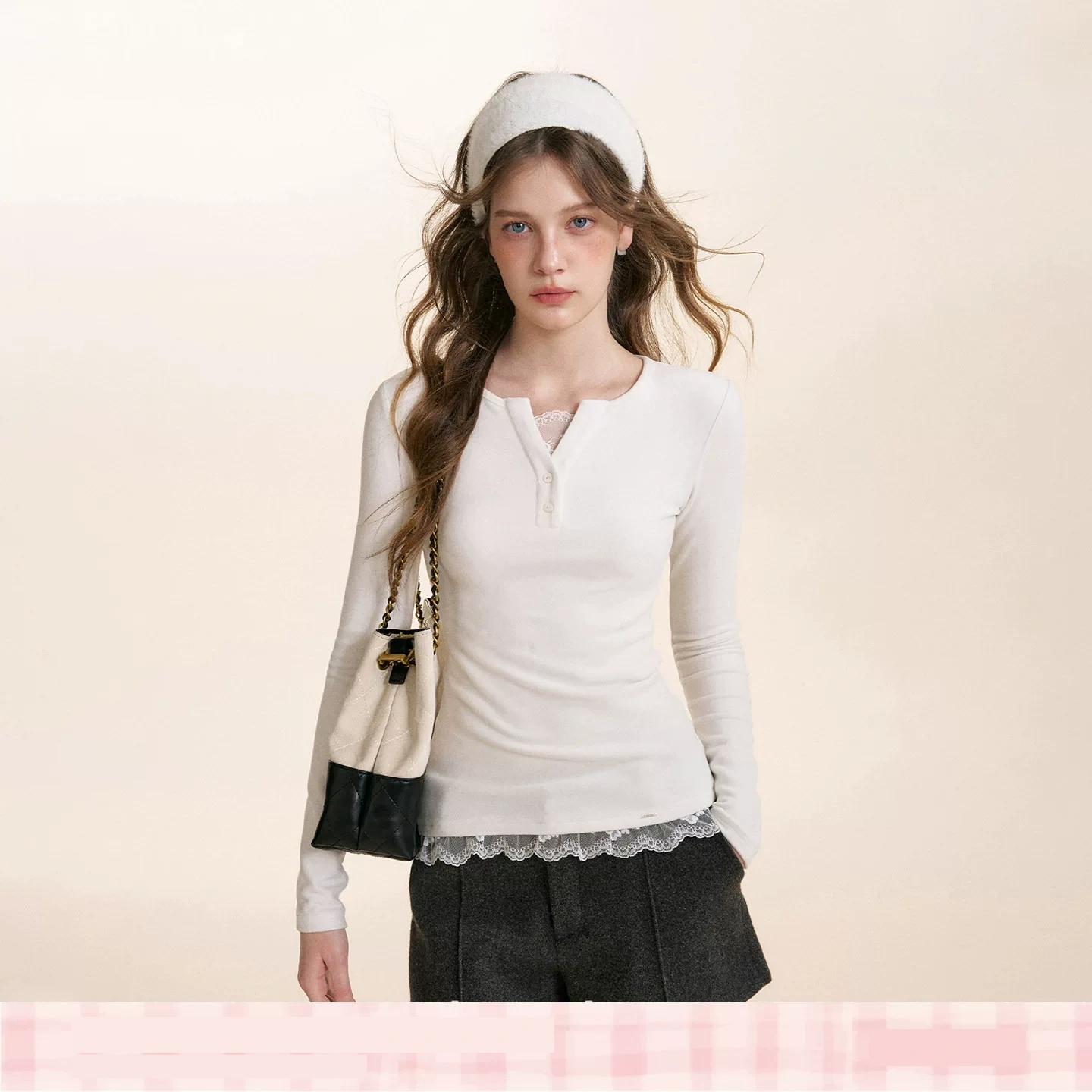 KROCHE レース 長袖 Tシャツ KE4037