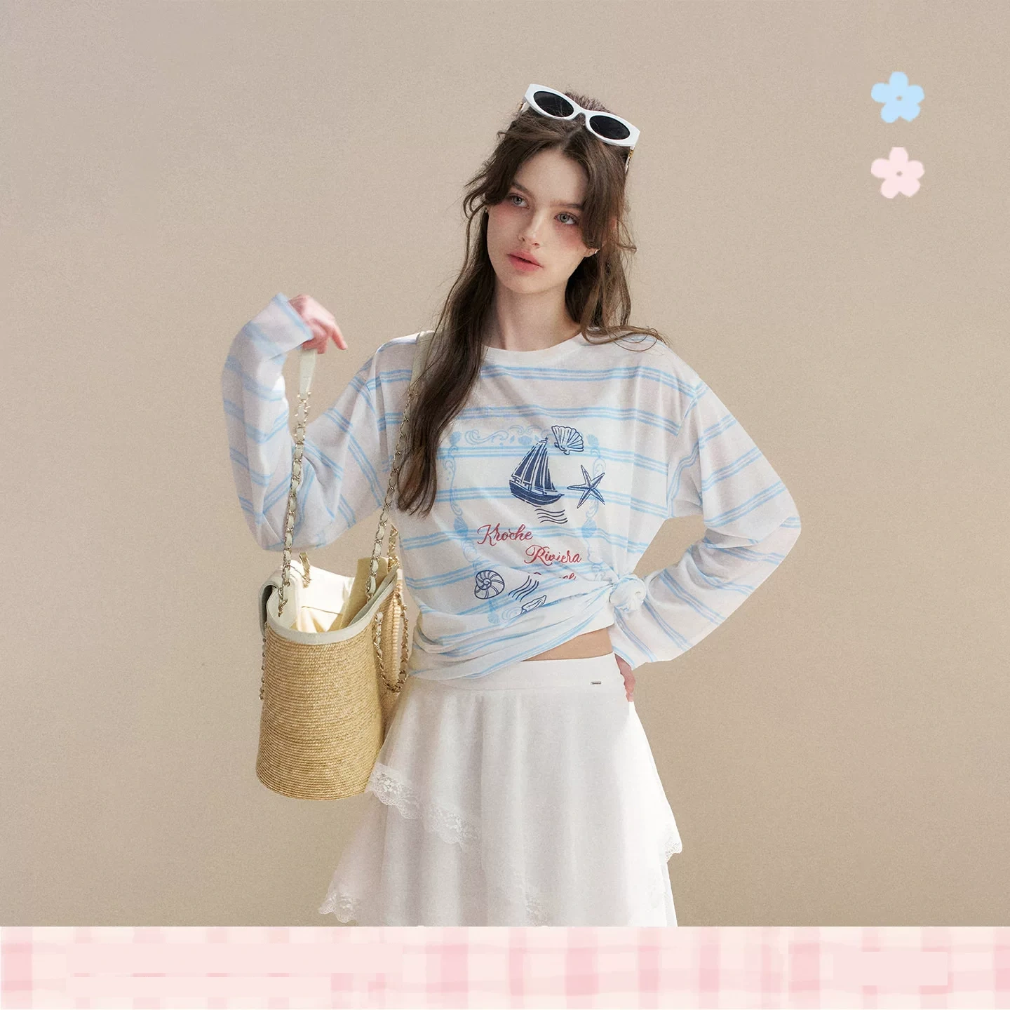 KROCHE ストライプ Tシャツ KE8061