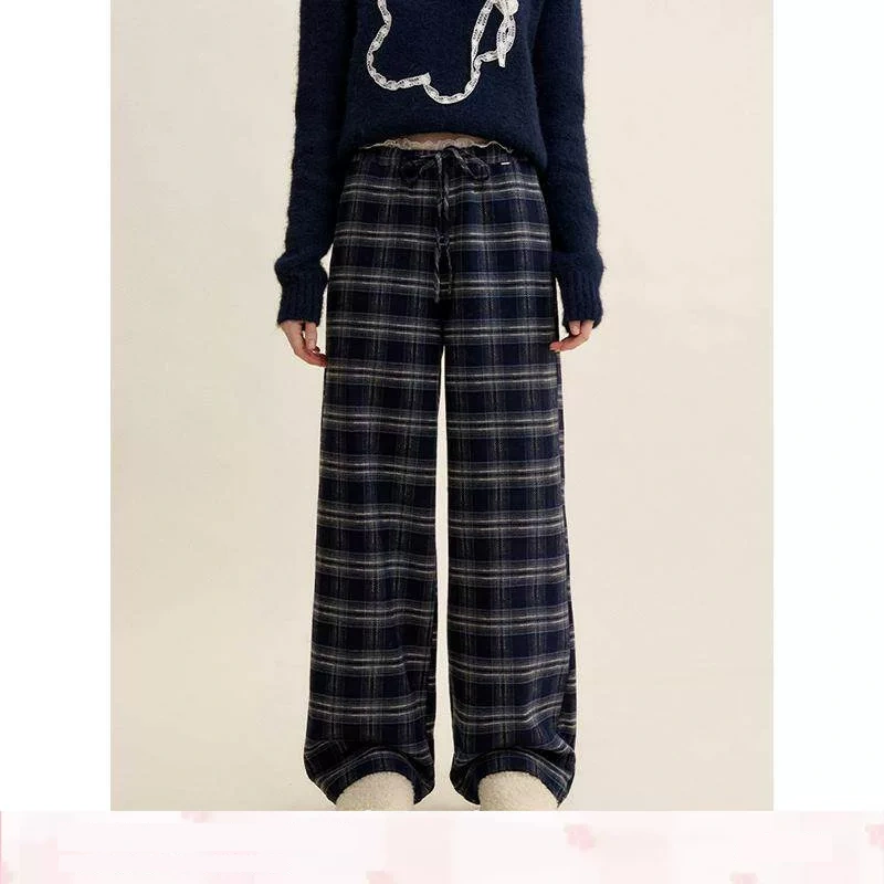 KROCHE レース チェック ワイド パンツ KB4647