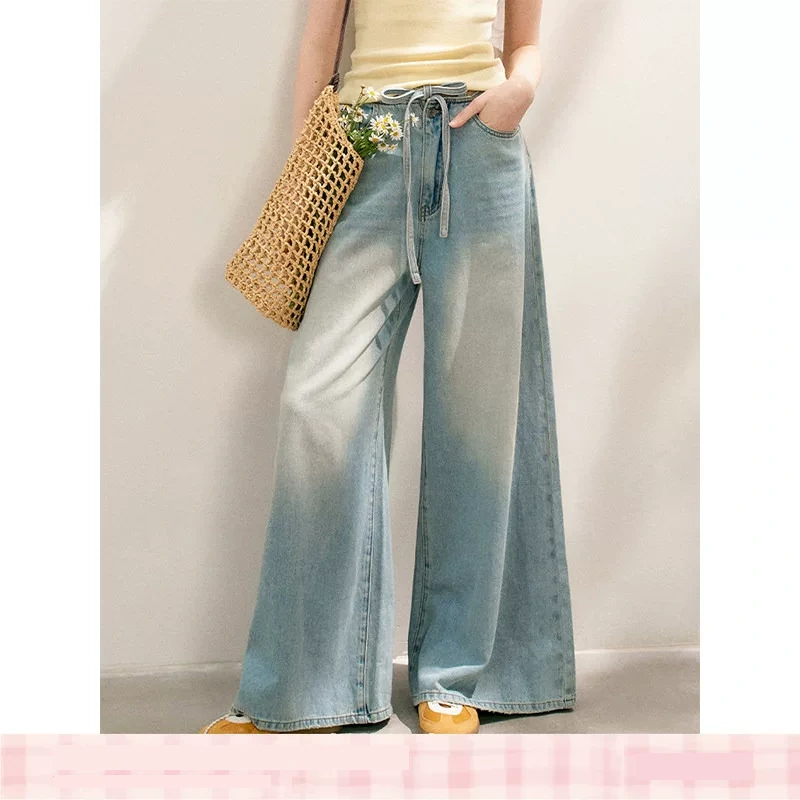 KROCHE リボン 透かし編み デニム ワイド デニムパンツ KN2005