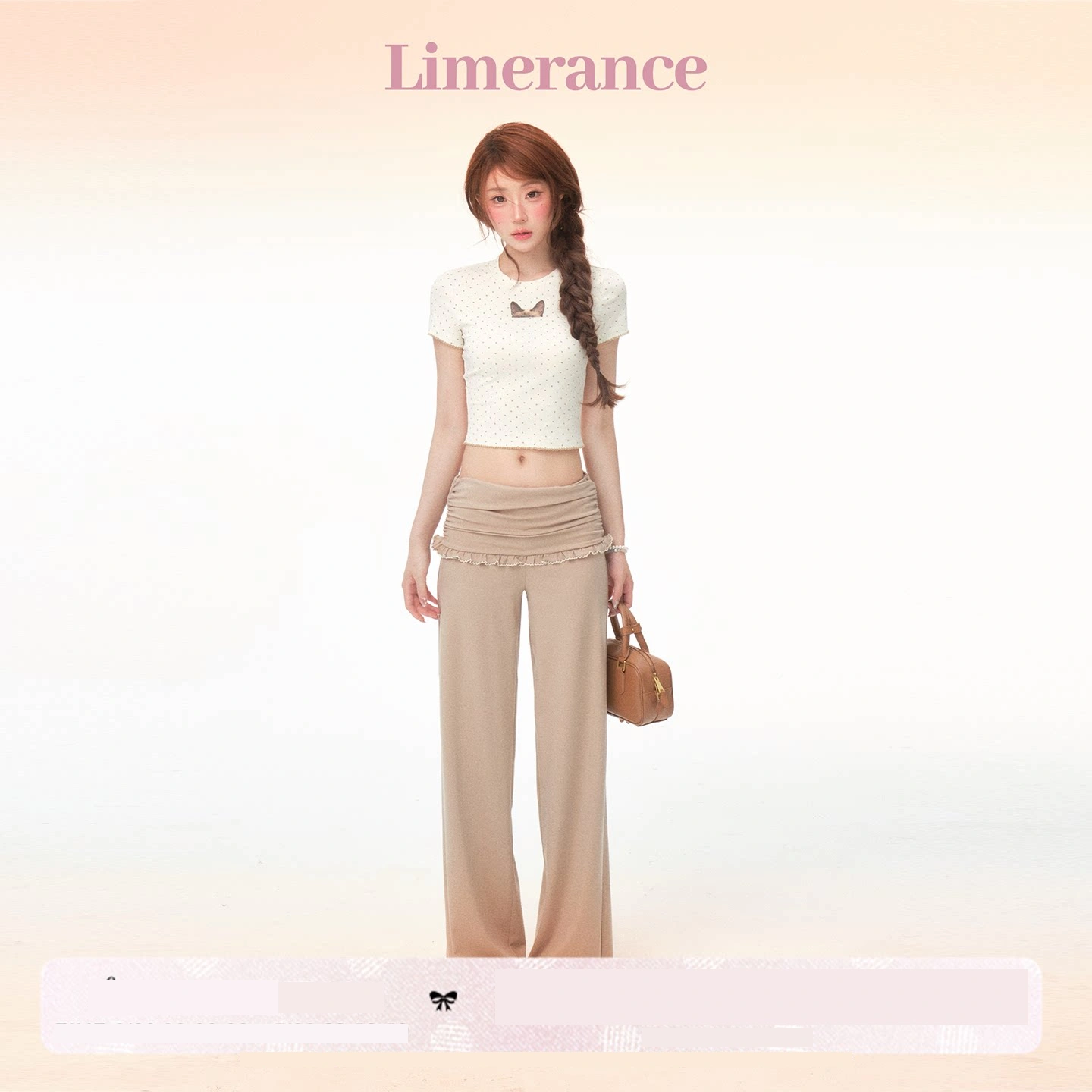 Limerance フリル ドット ストレート 半袖 セットアップ